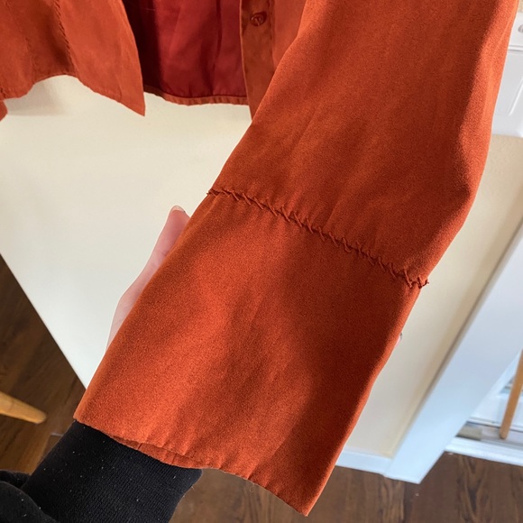 Burnt orange suede button up - Picture 5 of 8
